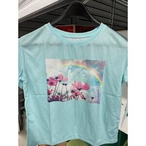Art Class S/S Tee Print Flowers and Rainbow  Embroidered “Dream” Girl’s XL